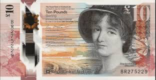 Mary Somerville featured on the £10 Scottish banknote