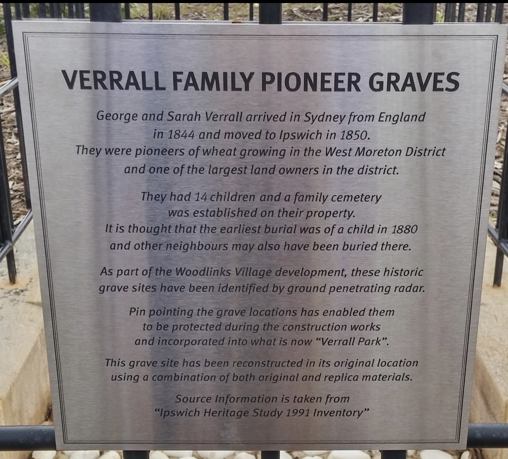 The Verrall family pioneer graves